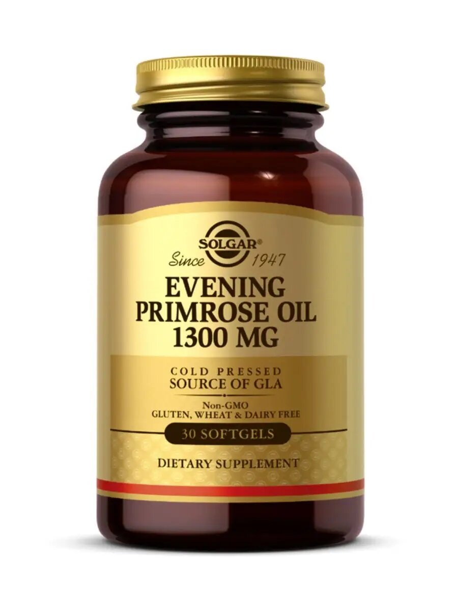 Масло примулы вечерней Солгар 1300 мг Evening Primrose Oil Solgar 1300 mg 30 капсул