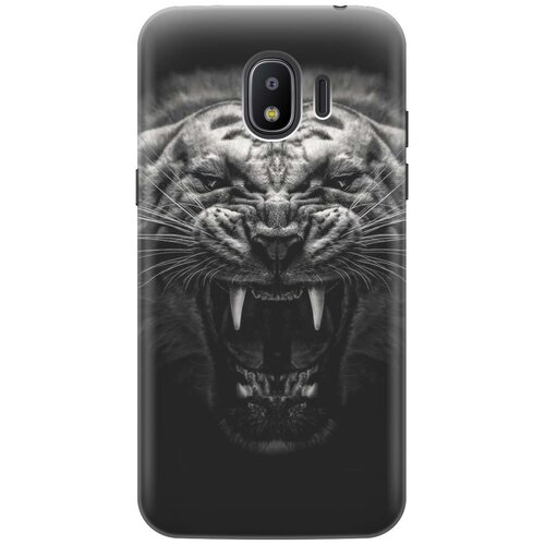 фото Cиликоновый чехол на samsung galaxy j2 (2018) / самсунг джей 2 2018 с принтом "оскал тигра" gosso
