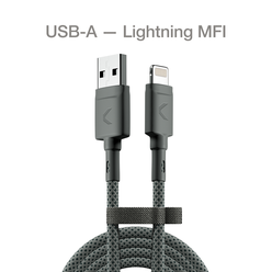 Кабель COMMO Range Cable USB-A — Lightning MFI, 2.2 м, Dim Gray