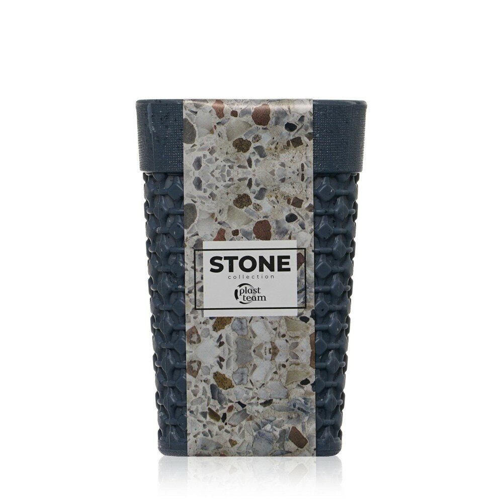 Подставка для зубных щеток Plast Team PT1344 Stone цвет: темный камень, 7,4x7,4x11,3 см - фотография № 6