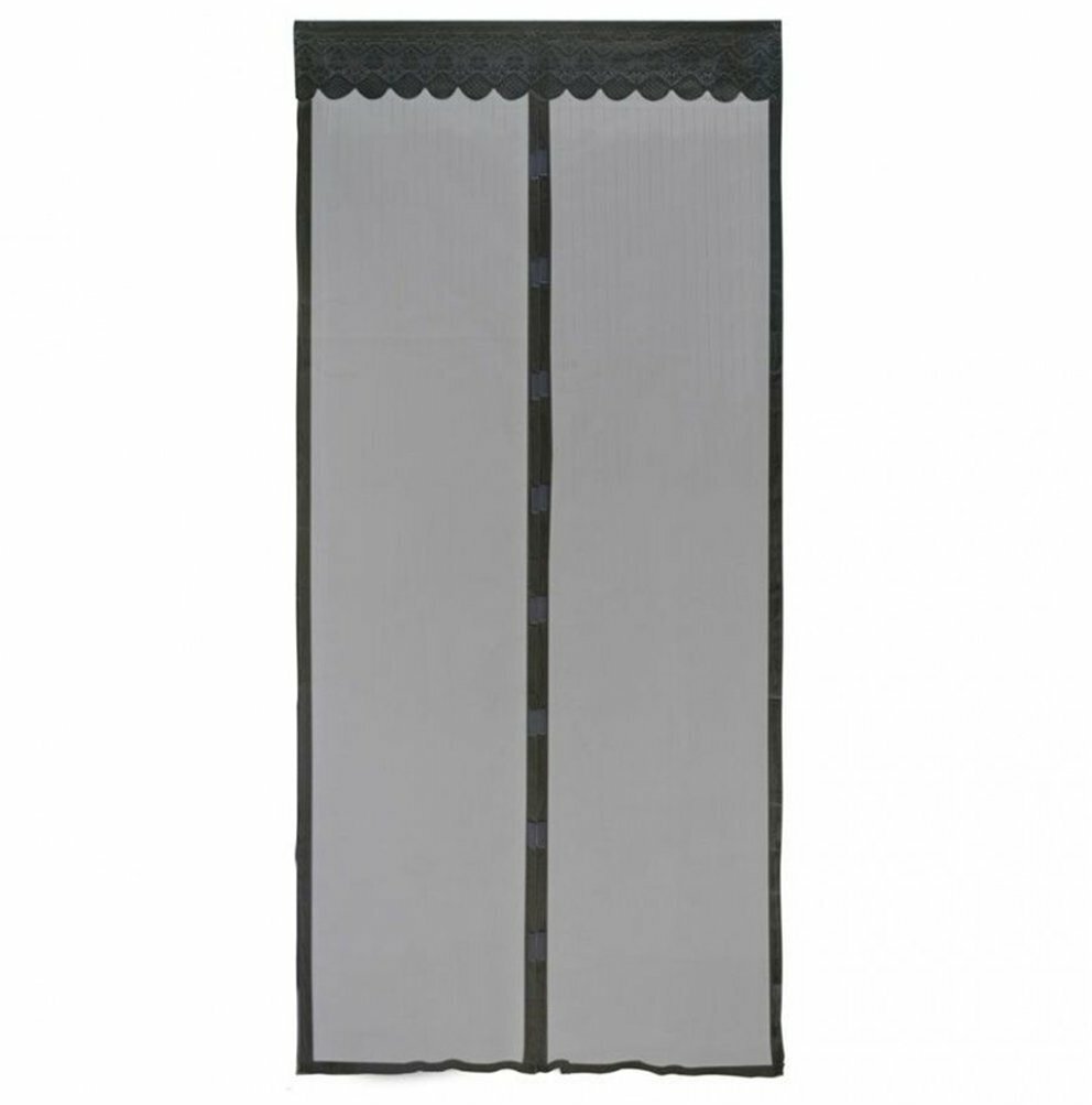 Антимоскитная сетка в дверной проем 210х100 см смыкается с помощью 9 пар магнитов, цвет - черный