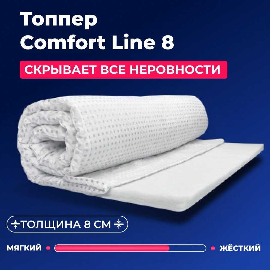 Матрас топпер на диван, кровать, Comfort Line 8 см, 180x200 см, ФормФикс