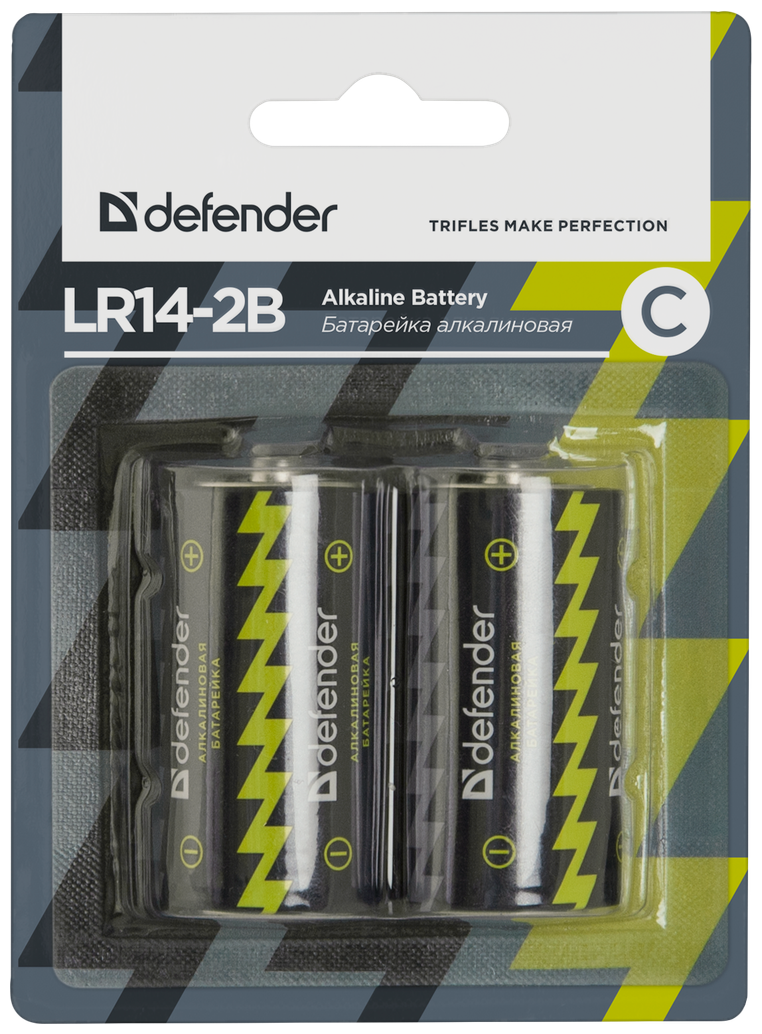Defender Lr14-2b Size"C", 1.5V, щелочной (alkaline) (уп. 2шт) (56032)