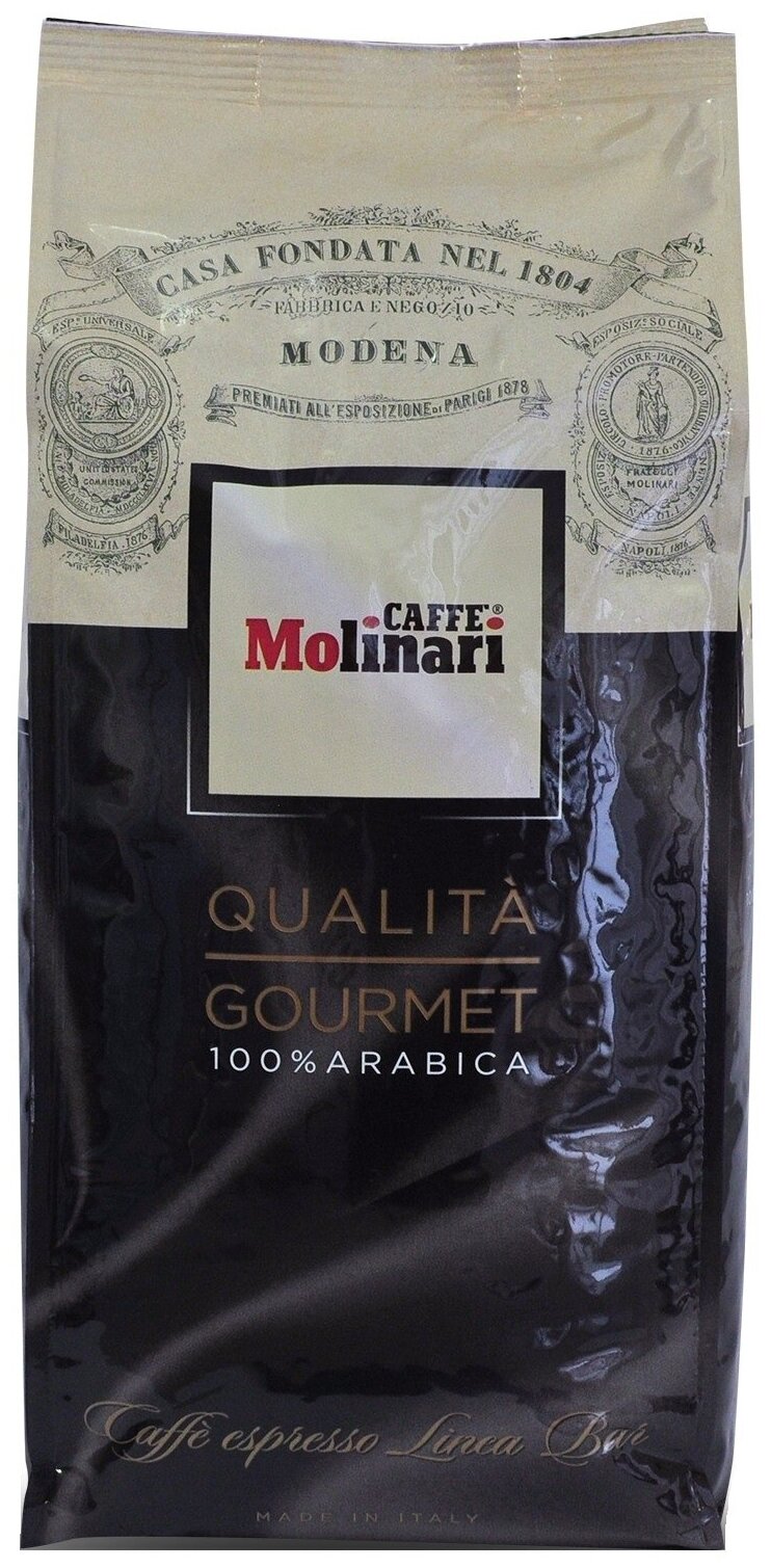 Кофе в зернах Molinari Gourmet 100% Arabica, 1 кг - фотография № 1