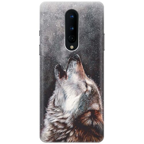 фото Cиликоновый чехол на oneplus 8 / ванплюс 8 с принтом "морозный волк" gosso