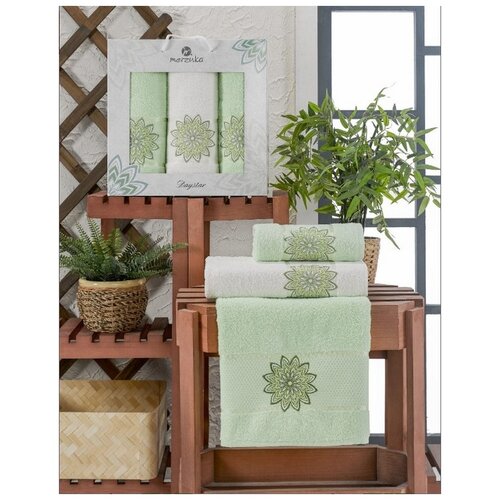 фото Oran merzuka полотенце daystar цвет: фисташковый (50х90 см - 2 шт,70х140 см) br41118