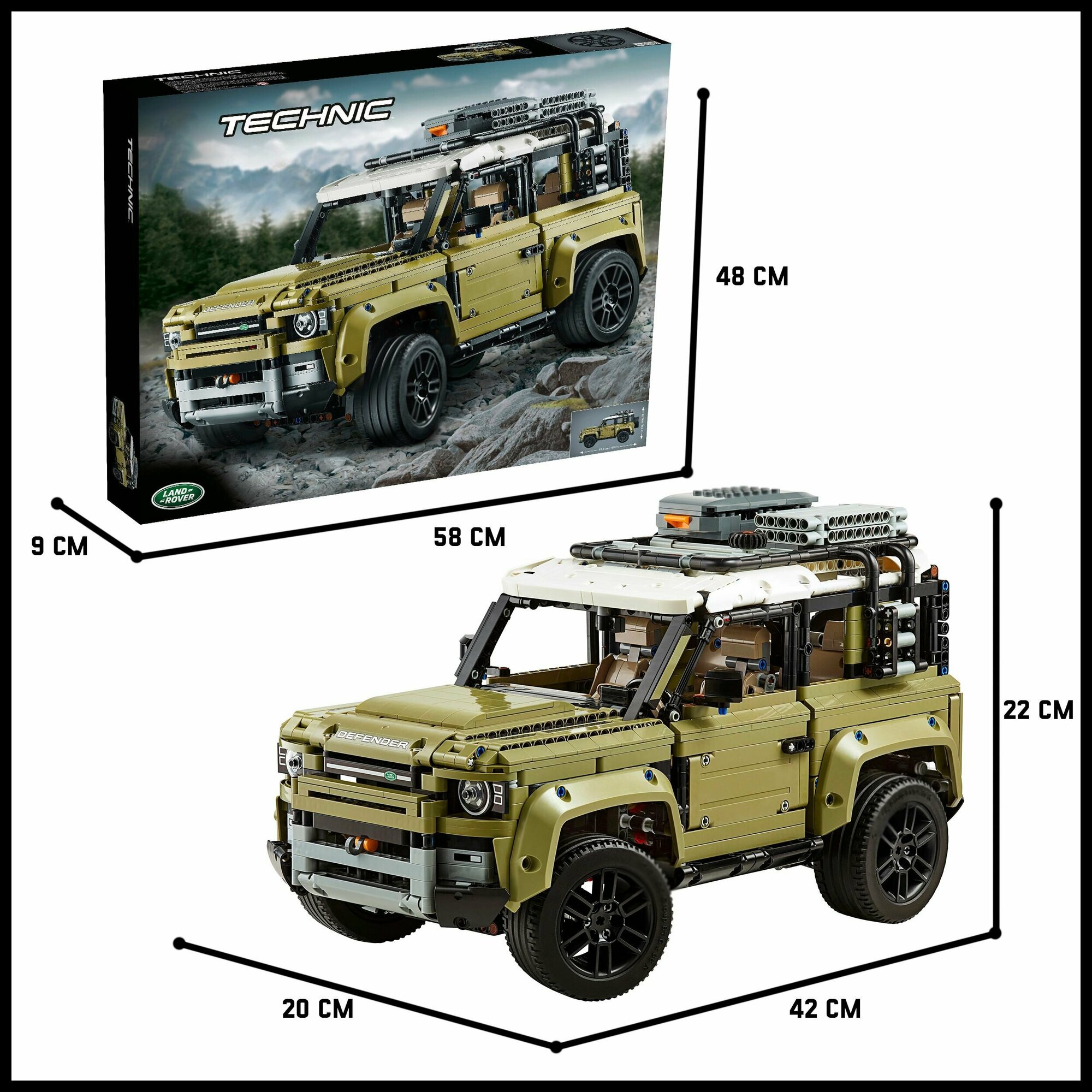 Конструктор Техника 'Land Rover' 2573 детали / Детский конструктор / Конструктор машина / Конструктор креатор / Конструктор Technic