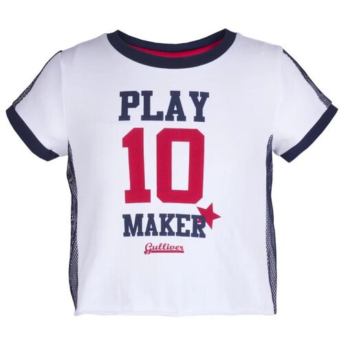 фото Футболка gulliver, размер 98, белый