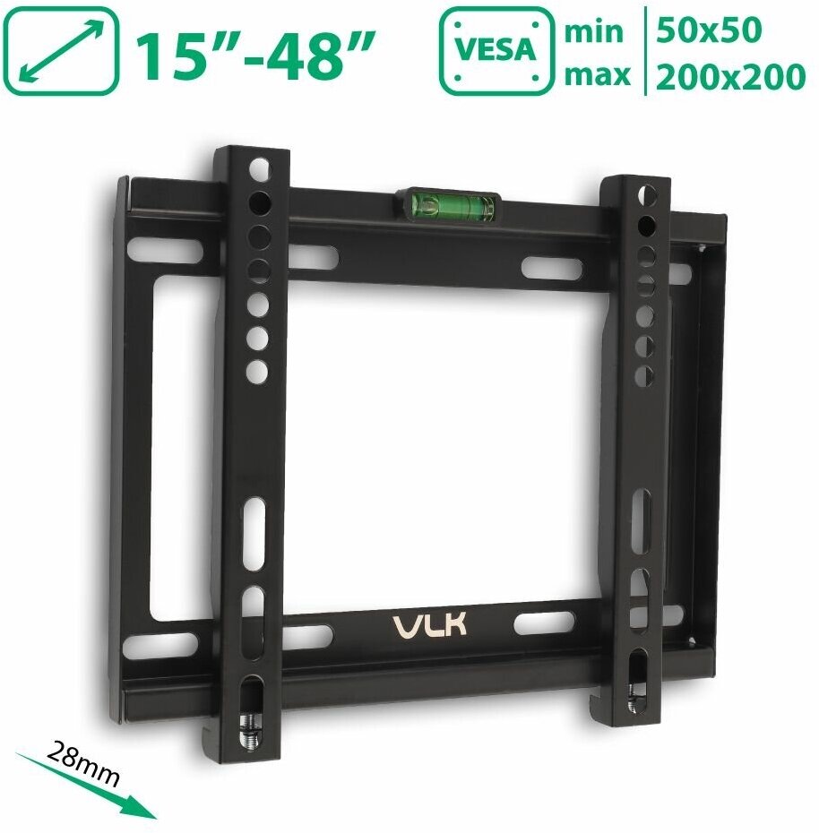 Кронштейн для телевизора на стену / крепление фиксированное VLK TRENTO-35 / до 48 дюймов / vesa 200x200