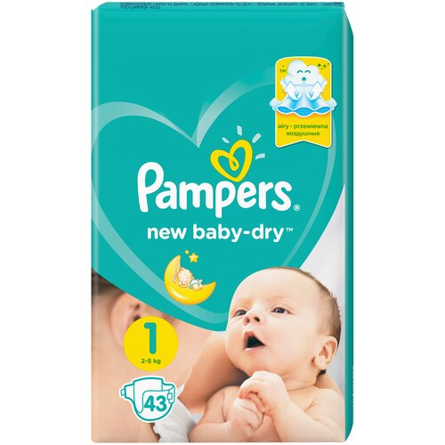 Подгузники PAMPERS New Baby-Dry (Памперс Нью Бэби) 1 Newborn (2-5 кг), 27 шт.