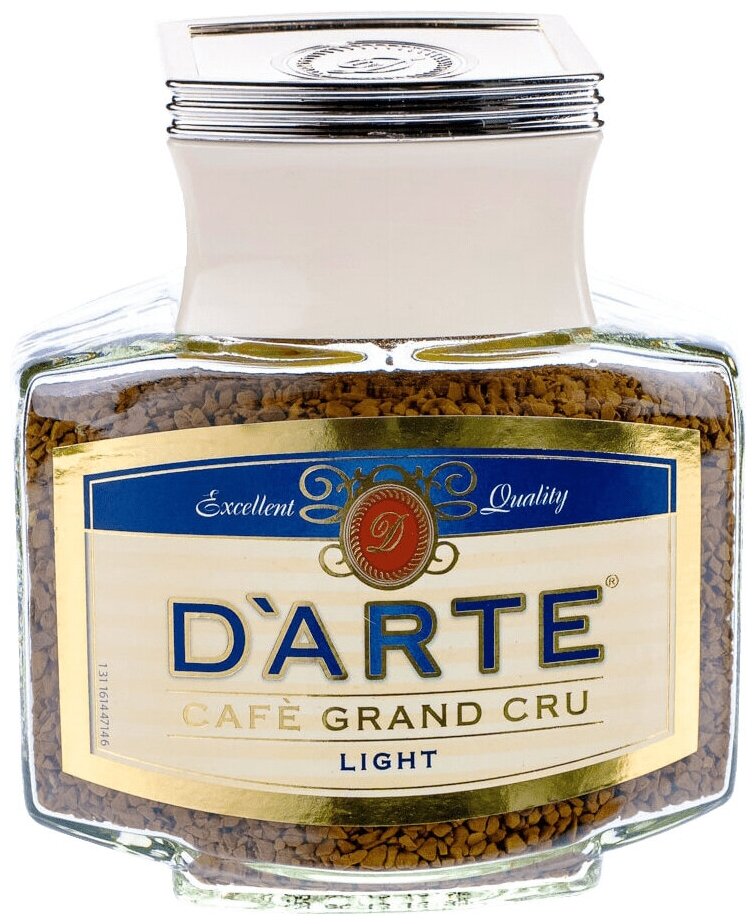 Кофе растворимый D'Arte Grand Cru Light сублимированный стеклянная банка