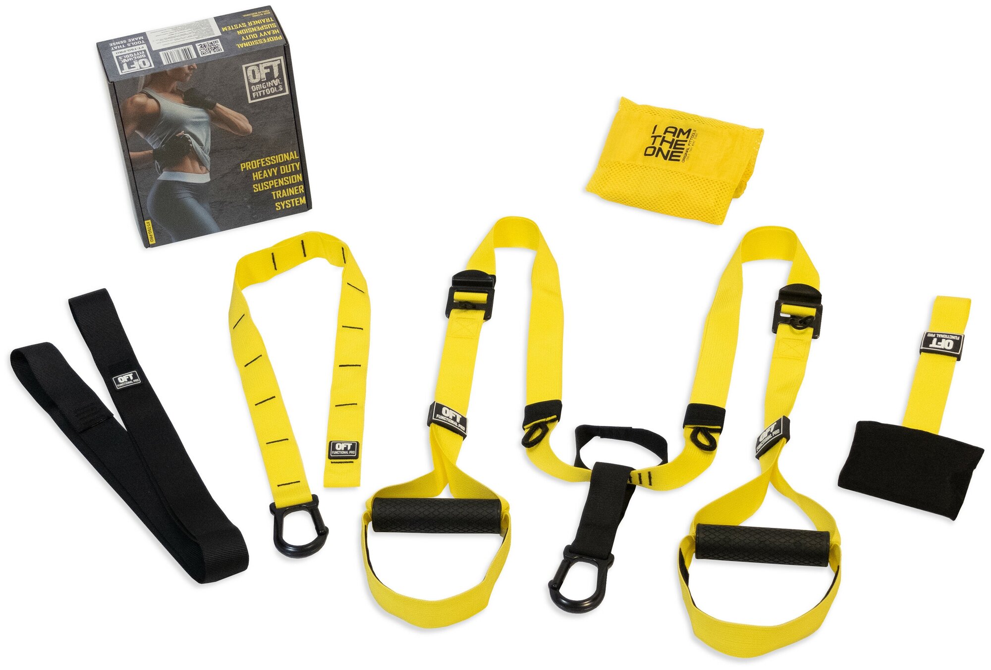 Фитнес-тренажер Original FitTools FT-TSG-PRO (набор петель), black-yellow