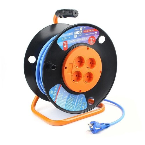 Морозостойкий удлинитель в бухте Power Cube 16А/3,5 кВт, 3р с заземлением, 10м, IP54 3х2,5 мм2, PC-3GF-R-10(IP)