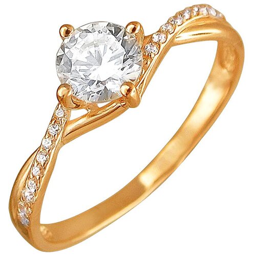 фото Эстет кольцо с 19 фианитами из красного золота 01к118527, размер 16