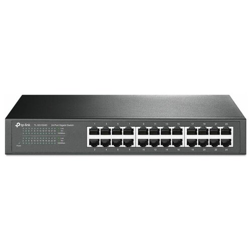 коммутатор tp link tl sg1024d v6 Коммутатор TP-LINK TL-SG1024D 24-port Gigabit Desktop/Rachmount Switch, 24 10/100/1000M RJ45 ports, 13-inch steel case