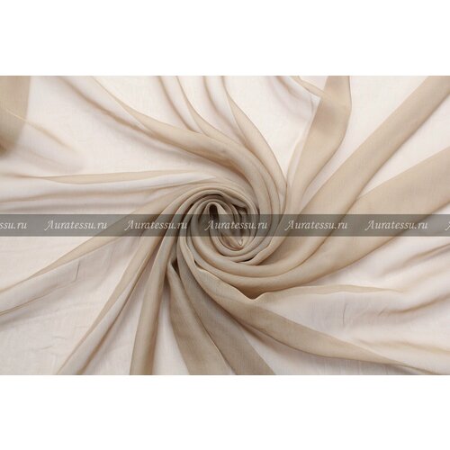 Ткань Шелковый шифон светло-песочного цвета, ш134см, 0,5 м ткань шифон шелковый серо песочного цвета