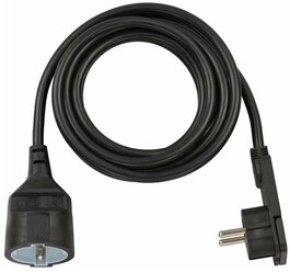 Удлинитель 2 м с плоской вилкой Brennenstuhl Quality Extension Cable, черный (1168980020)