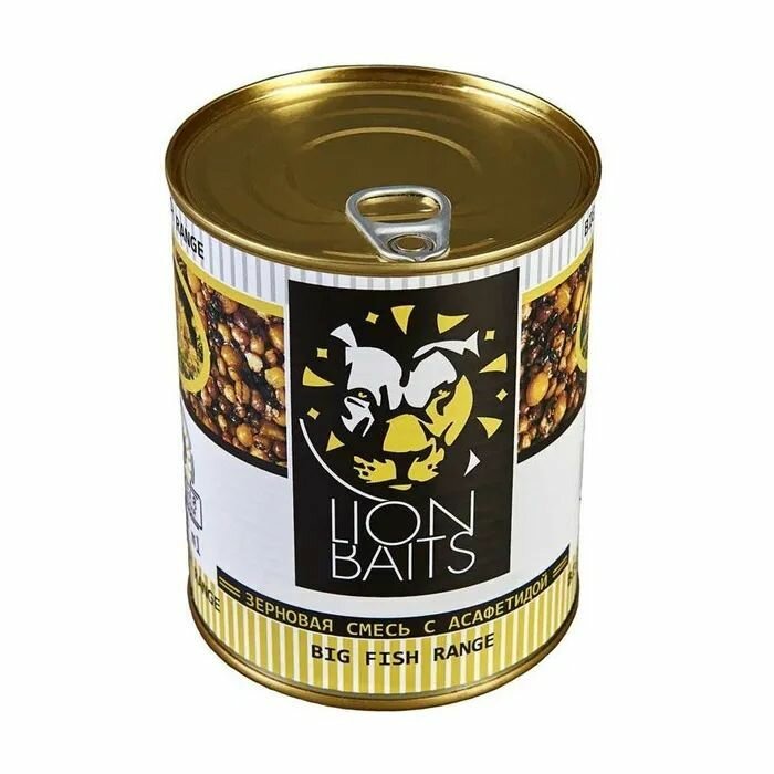 Добавка в прикормку Lion Baits Зерновая смесь асафетида 0.9л, банка: металл