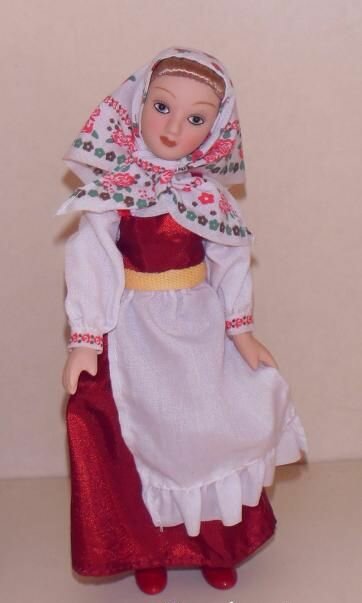 Кукла коллекционная в летнем костюме Вологодской губернии