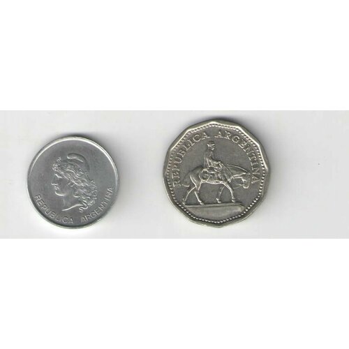 Монеты 2шт 10 песо 1965 и 10 сентаво 1983 Аргентина монеты и банкноты 84 10 песо 50 сентаво аргентина 5 риалов иран