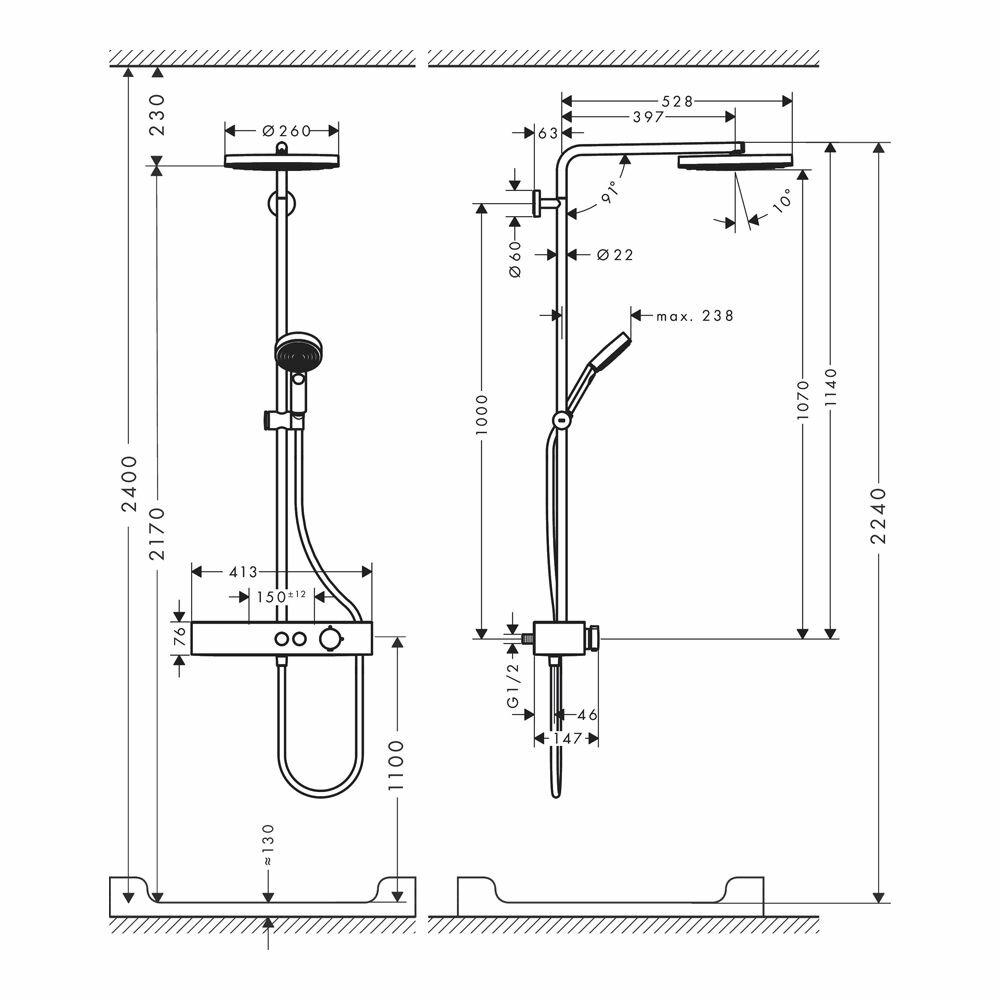 Душевая стойка Hansgrohe Pulsify ShowerTablet Select 24220000 - фото №11