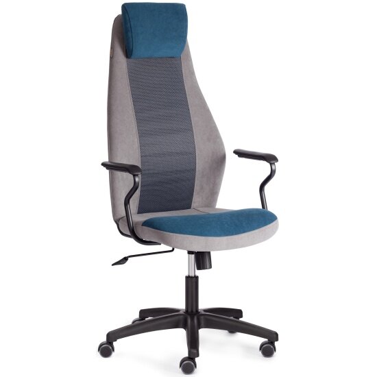 Кресло офисное Tetchair AVIATOR флок, ткань , синий/серый/серый, 32/29/W2-1