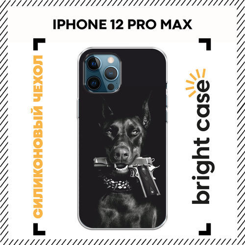 фото Чехол на apple iphone 12 pro max / айфон 12 про макс с принтом доберман bright case