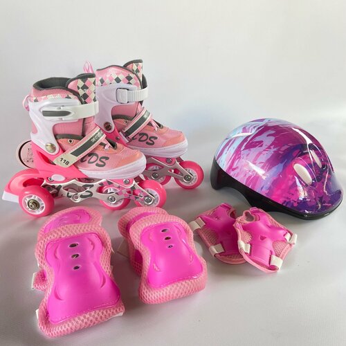 Набор ролики раздвижные + защита размер 29-32 , колеса гелевые , алюминевая рама