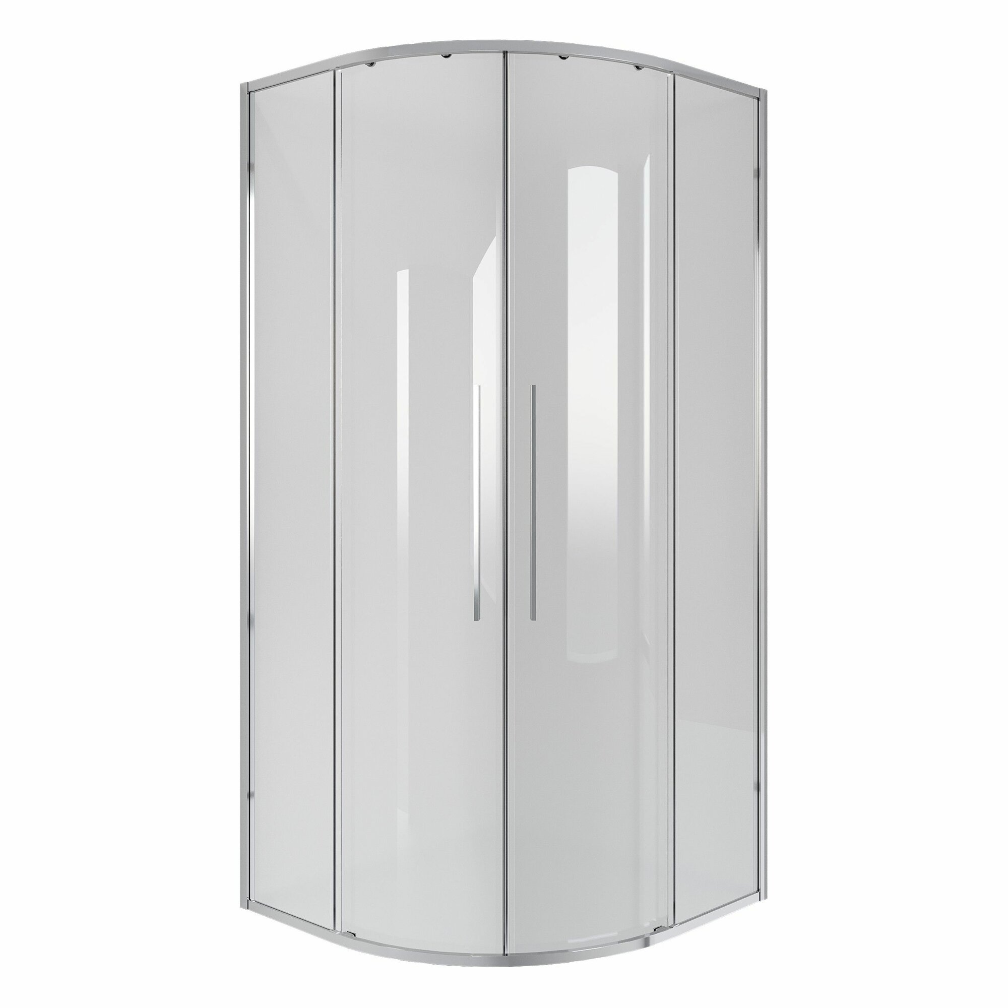 Душ. ограждение NG-6626-34 (90*90*195) полукруг раздвижная хром стекло прозрачное 1 место