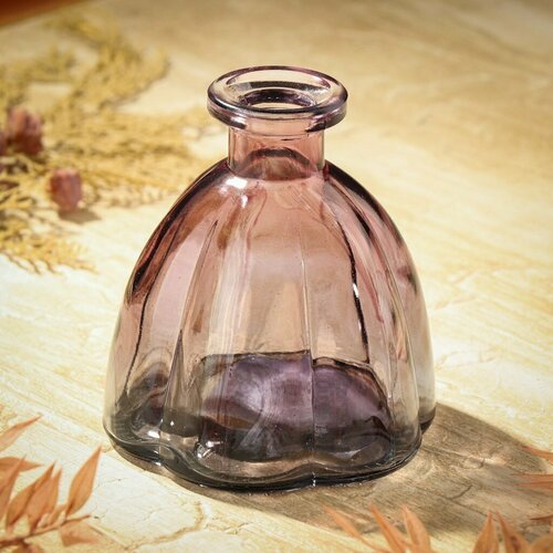 Ваза стеклянная настольная 11х10 см розовая для мини букетов 518₽