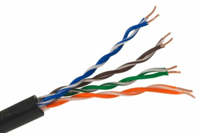 фото Кабель LAN витая пара UTP 5e медь 8жил 4*2*0.52 наружная