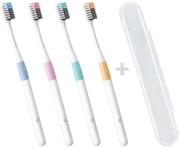 Наборы Зубных Щеток Xiaomi Набор зубных щеток DR.BEI Toothbrush 4-pack (MB0104010409), разноцветные