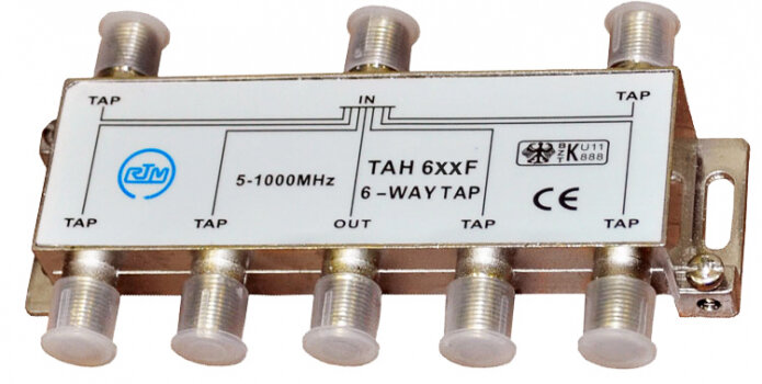 Ответвитель на 6 отводов TAH 612F RTM (5 - 1000 МГц) 12dB