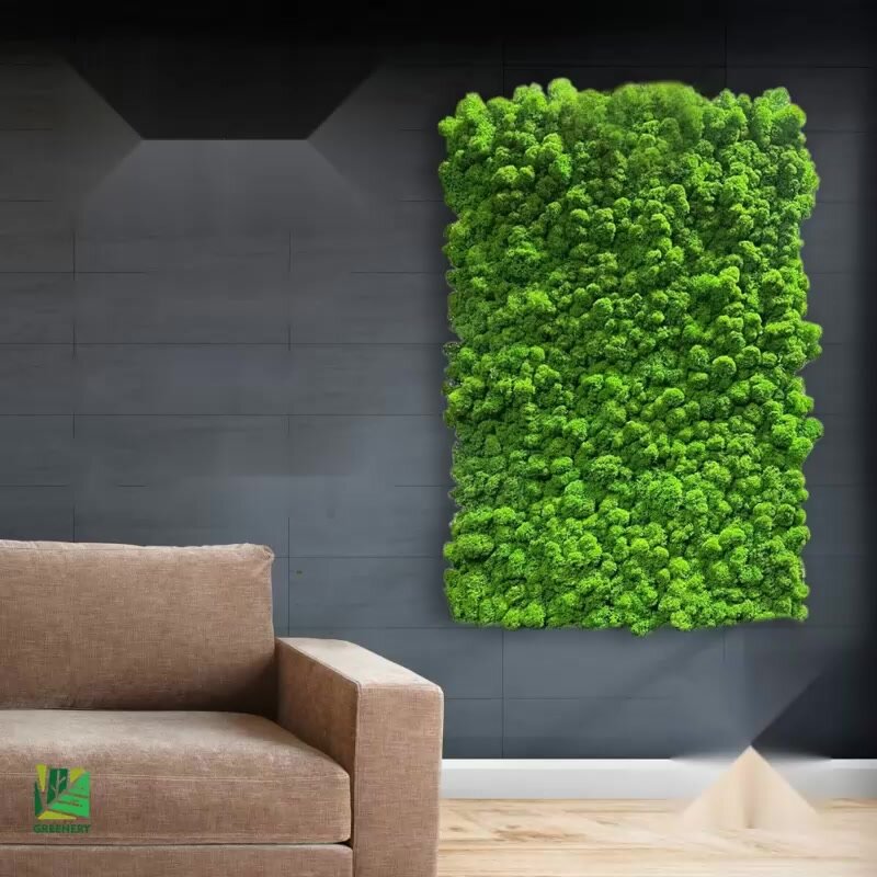 Greenery Moss / Панель из мха Ягель №8 Самоклеящаяся 50х80 см - 1 шт. Для декора и украшения стен — фото 1