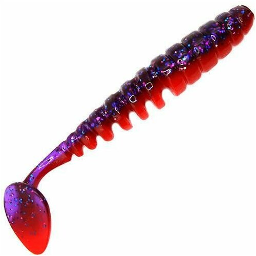 Приманка ZUB-SHAD, 120 мм, 5 шт, цвет 021, фиолетовый верх-красный низ