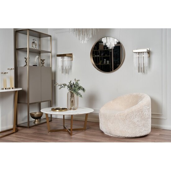 Стол обеденный круглый белый (искусственный мрамор) Garda Decor - фото №9