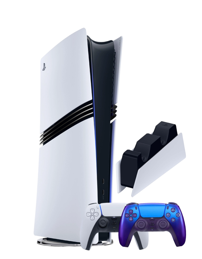 Игровая консоль Sony PlayStation 5 Pro + второй геймпад насыщенный индиго + док станция зарядки