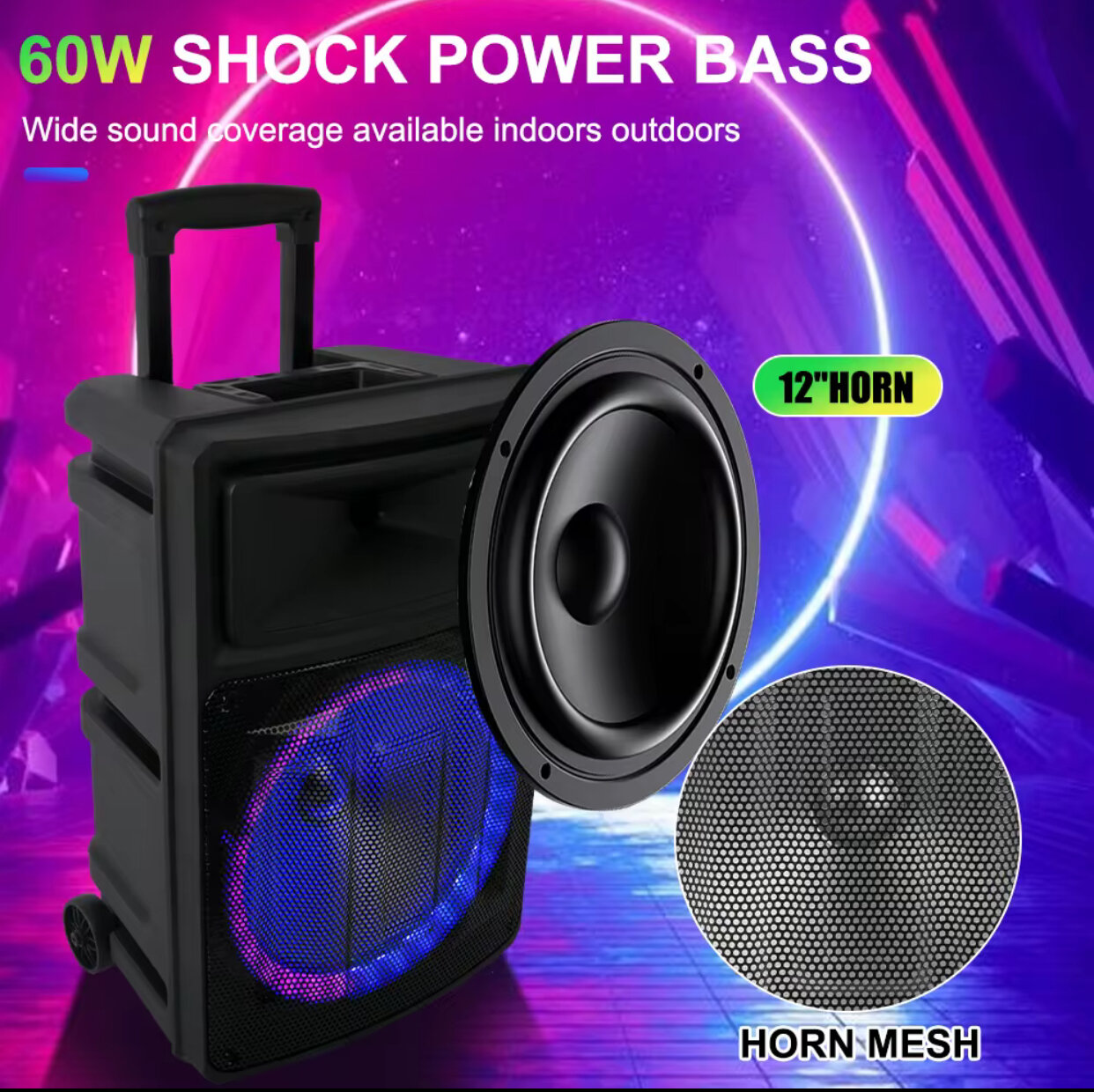 Sing-e, ZQS12131, мультимедиа акустическая система, SUPER BASS, 5000 мАч, Праздничное настроение всегда с вами!