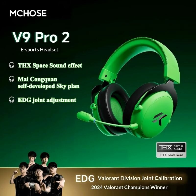 MCHOSE Наушники, 3.5 мм, зеленый, бирюзовый