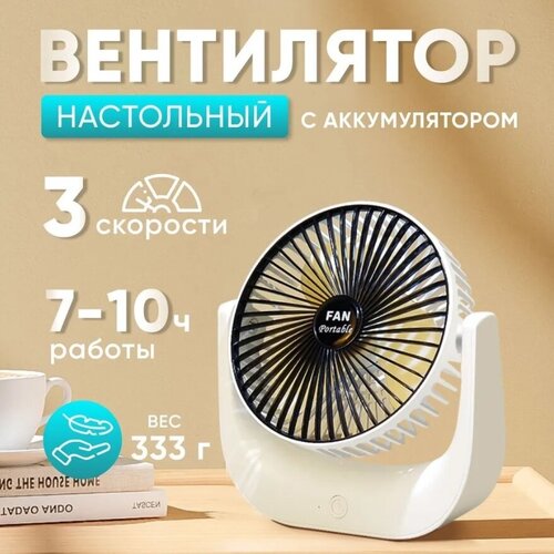 Вентилятор настольный Linnhill портативный с питанием от аккумулятора или USB3 скорости 120000₽
