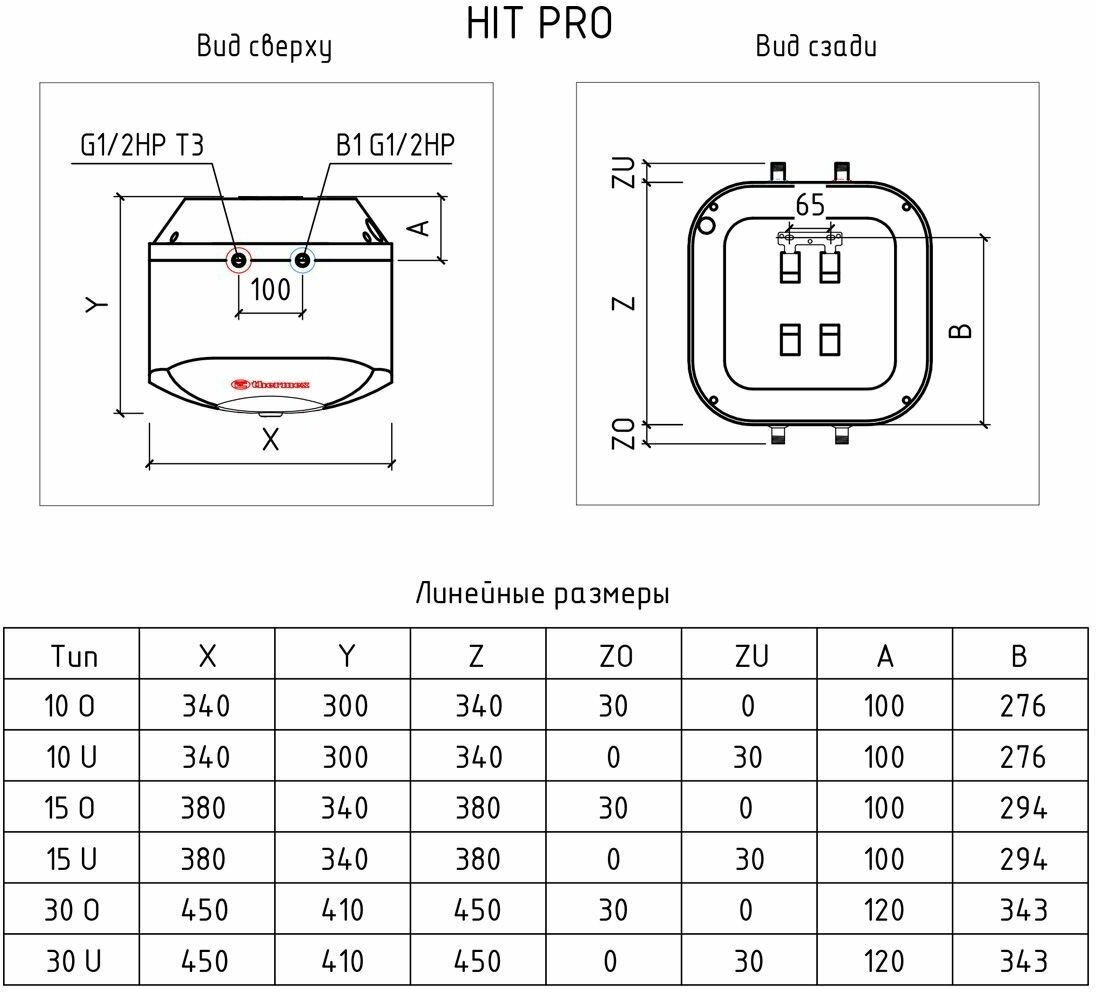 Водонагреватель накопительный THERMEX Hit Pro H 15 U (pro)/15л/1500Вт/230В/белый - фотография № 6