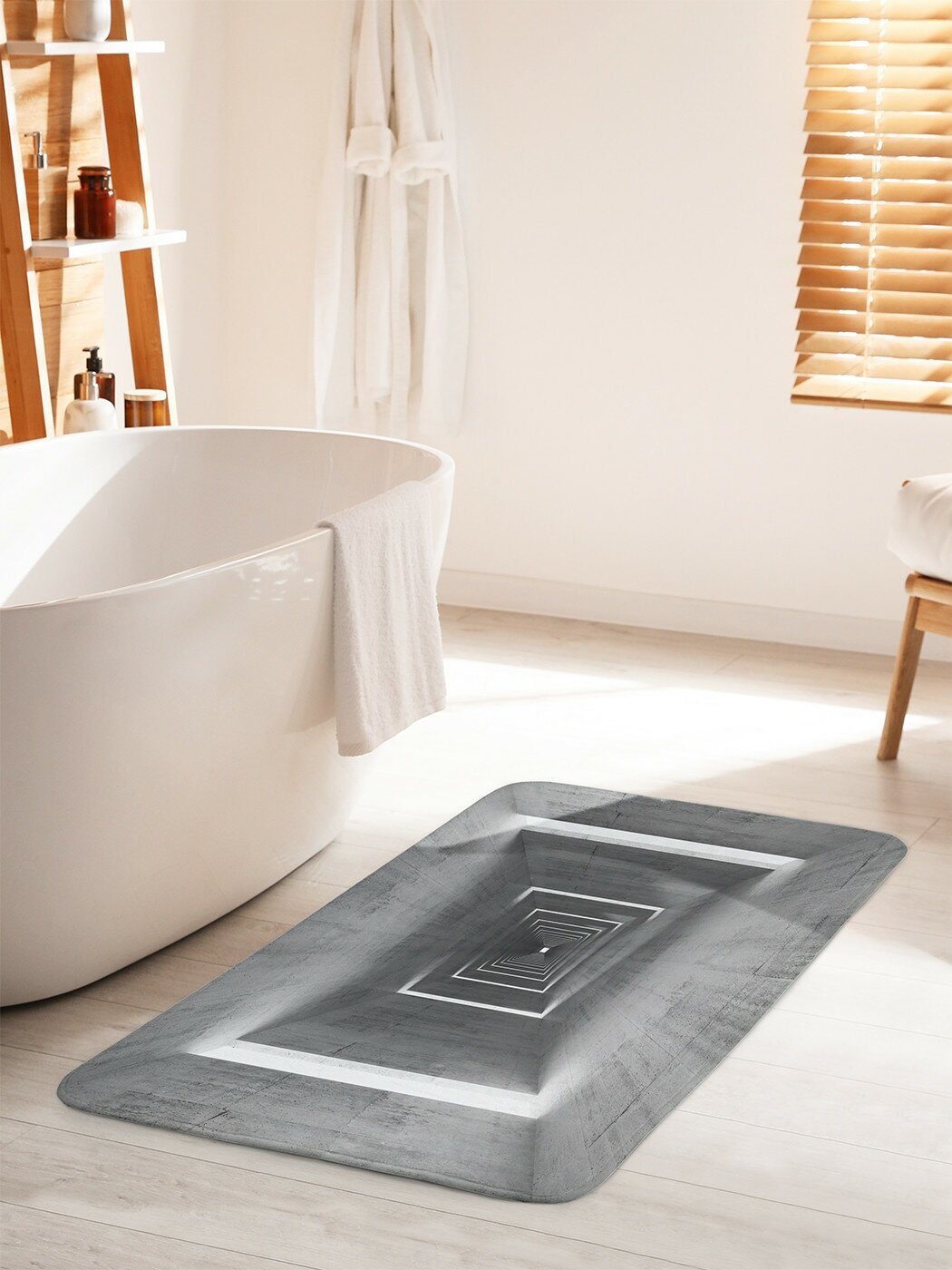 Коврик для ванной комнаты и туалета противоскользящий JoyArty "Коридор в стиле лофт" 60х100 см