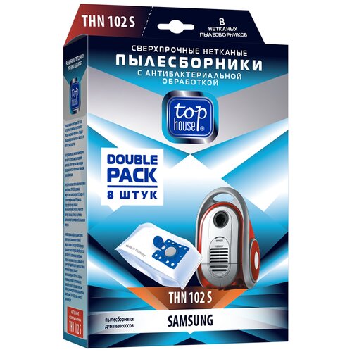 top house пылесборники thn 2515 e 8 шт Top House Пылесборники THN 102 S, белый, 8 шт.