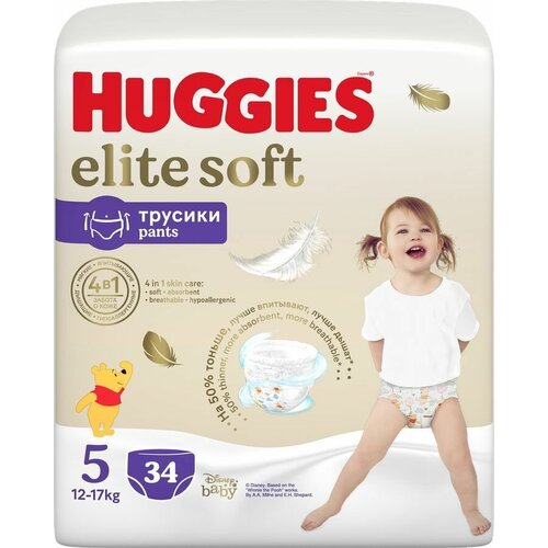 Подгузники-трусики детские Elite Soft 5 12-17 кг, 34 шт