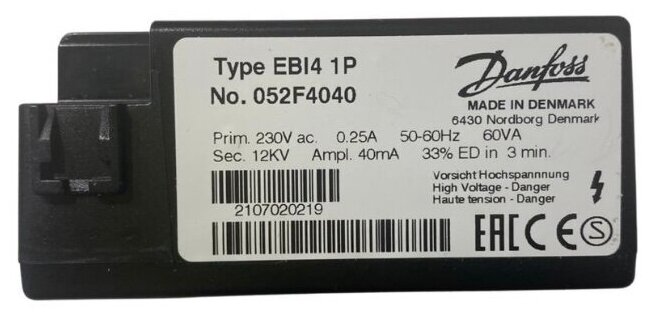 Danfoss Трансформатор поджига EBI4 1P