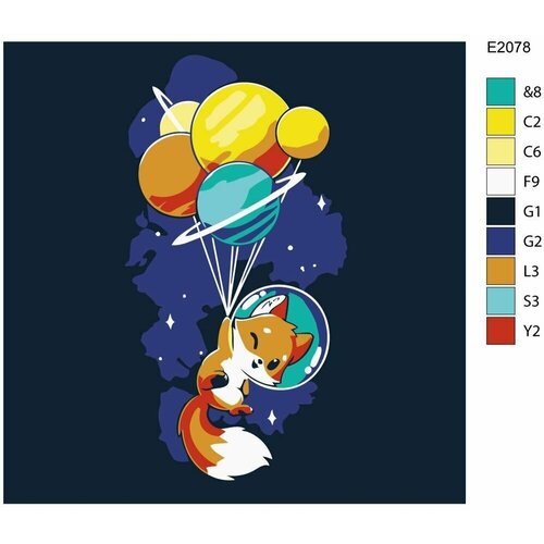 Детская картина по номерам E2078 Арт Котики. Космический котик 30x30 детская картина по номерам e1762 котик тянет лапку к луне 30x30