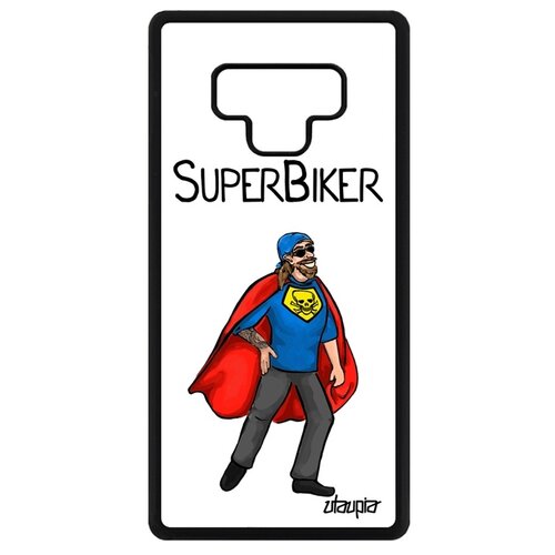 фото Чехол на смартфон samsung galaxy note 9, "супербайкер" комичный байкер utaupia