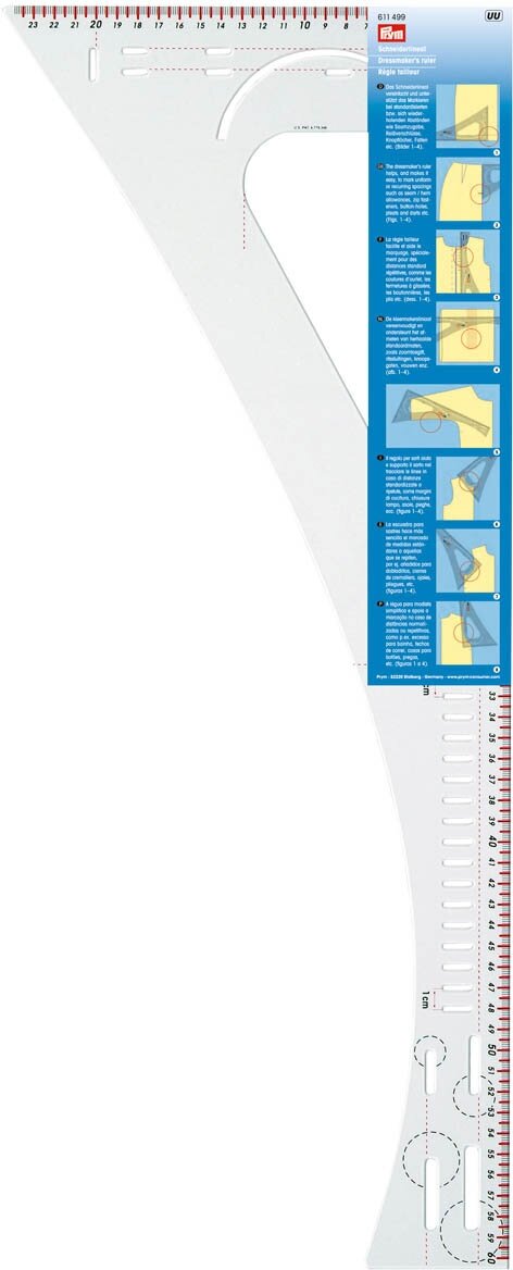 Лекало портновское для раскроя Prym, шкала, 60*24 см