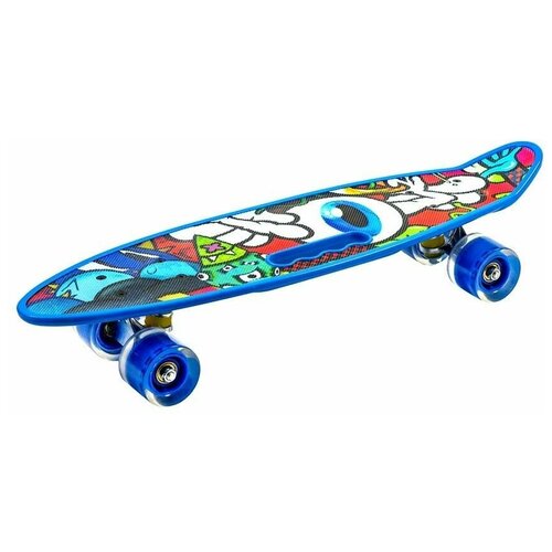 фото Пенни борд с ручкой монстры (дека 24", колеса pu) 60 см moto toys