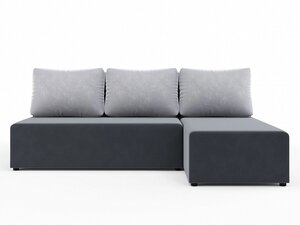 Угловой диван-кровать Рим, велюр, темно-серый
